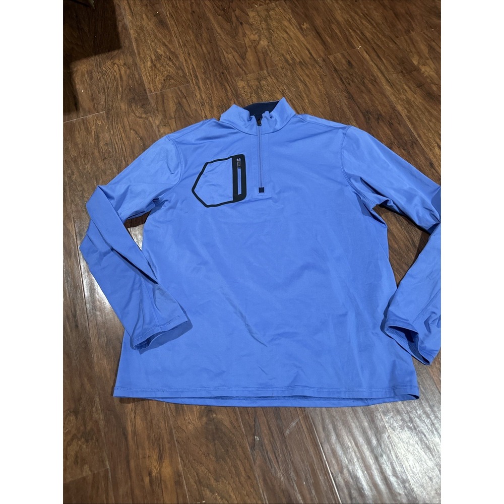 RLX Ralph Lauren Shirt Mens Large Blue 1/4 Zip Long Sleeve Golf Pullover